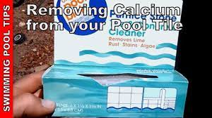 This process is sometimes repeated several times to remove stains. Cleaning Your Pool Tile Calcuim Stain Removal Youtube