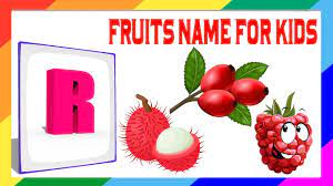 3 words from letter r fruits name for