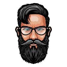 premium vector bearded man face with