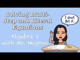literal equations algebra 1with