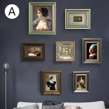Retro Style Picture Frame Set Wooden