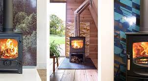 Fireplace With A Wood Stove Heat Shield