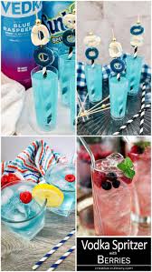 11 blue raspberry vodka tails that