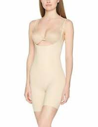 Spanx Womens Thinstincts Open Bust Mid Thigh Bodysuit Soft