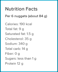 en nuggets nutrition comparison