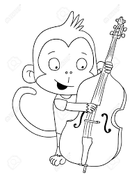Discover 34 free printable bass coloring pages on cartoondo. Cute Monkey With Bass Coloring Page Stock Photo Picture And Royalty Free Image Image 69128103