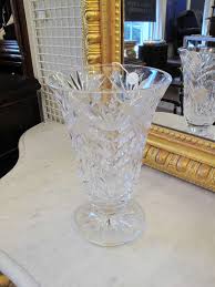 A Cut Glass Crystal Vase Of Flared Form