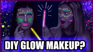 diy blacklight makeup with colored