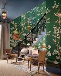 m interiors gracie wallpaper green