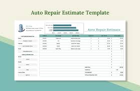 repair estimate template in excel