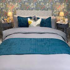 Slate Grey And Teal Bedding Set By