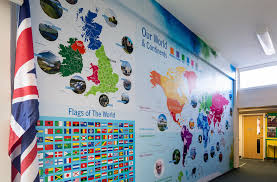 Primary School World Map Wall Art