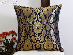 ethnic silk pillow cover blue color