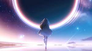 anime reflection starry night hd