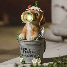 Garden Statue Puppy With Bubble Gum