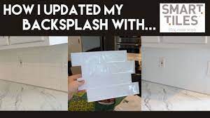Especially if you don't want to go to the trouble of removing the existing tile and making a mess. How I Updated My Backsplash With Smart Tiles Youtube
