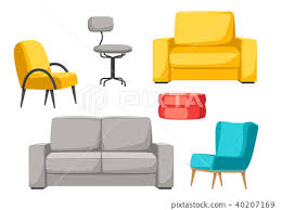 Furniture Set Sofa Armchair And Pouf