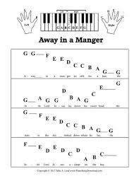 Making it simple in the beginning will pay off later, ensuring the child a good start at the piano. Away In A Manger Pre Staff Printable Sheet Music For Beginning Piano Lessons Piano Sheet Music Letters Christmas Piano Music Piano Sheet Music