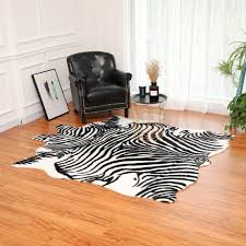 zebra faux fur area rug print