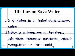 10 lines on save water for children and