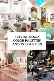 4 living room color palettes and 25