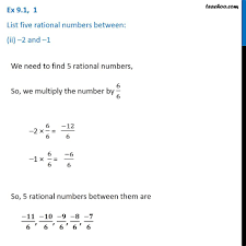 Ex 9.1, 1 - Find 5 Rational numbers between (ii) –2 & –1 - Teachoo