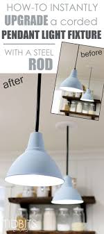 How To Instantly Upgrade A Corded Pendant Light Fixture With A Steel Rod Tidbits