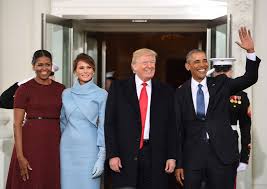Michelle obama greeted them wearing a printed red dress designed by jason wu, a favorite designer of obama's who also dressed her for both inaugural balls. Melania Trump Wears Blue Ralph Lauren Dress To Inauguration 2017 Teen Vogue