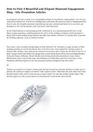 How To Find A Beautiful And Elegant Diamond Engagement Ring