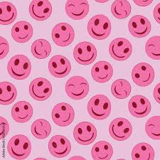 cute kawaii hot pink happy faces