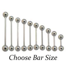 Details About Straight Barbell Tongue Bar 316l Surgical Steel Nipple Ear 14g 16g 6mm 24mm