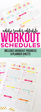 editable printable workout schedule