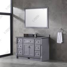 2.risheng stone is manufacturing marble vanity,quartz bathroom sink,granite 3.equipped with professional counter top and vanity top designer team and cad drawer,who can help you design and measurement. China Black Granite Top High End Gray Bathroom Vanity China Large Storage Hangzhou
