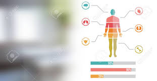 Digital Composite Of Human Body Chart And Hospital Room Transition