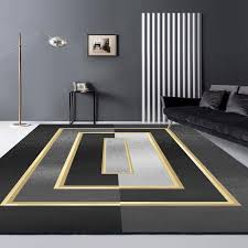 black geometric rug for bedroom sofa