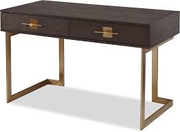 Spend this time at home to refresh your home decor style! Ophir Dark Brown Oak And Brass Desk Office Desks