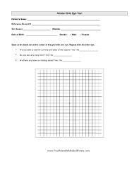 Printable Amsler Grid Eye Test Chart