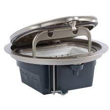 round waterproof floor box with hinged