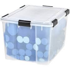 Collapsible storage bin (no lid). Iris Usa 74 Qt Weathertight Storage Box Clear 1 Pack Walmart Com Walmart Com