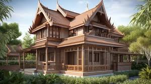 3d Ilration Thai House Design