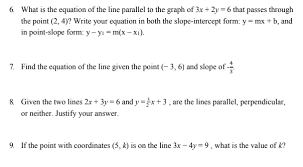 Equation Of The Line Parallel
