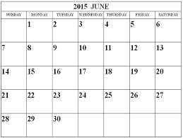 Printable June Calendar 2015 First Spa Info