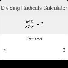 Dividing Radicals Calculator
