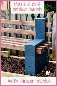 Diy Cinder Block Bench Cute Outdoor