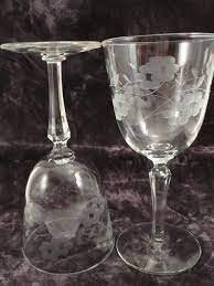 Antique Crystal Wine Glasses Vintage