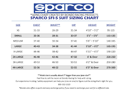 Expert Sparco Racing Suits Size Chart 2019
