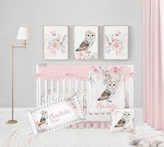 Owl Crib Bedding Set Baby Girl Crib