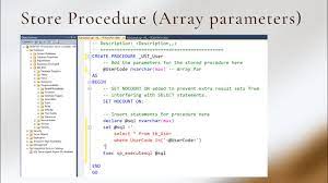 sql server procedure with array