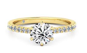 yellow gold diamond enement rings