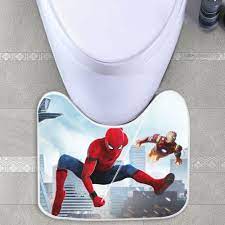 Spider Man And Iron Man Toilet Mat